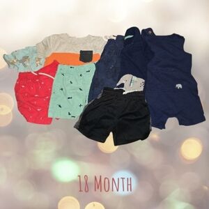 BIG 8pc Bundle 18M: Shorts, Romper & Tees (Carter's/JOU) - Please Read Flaws